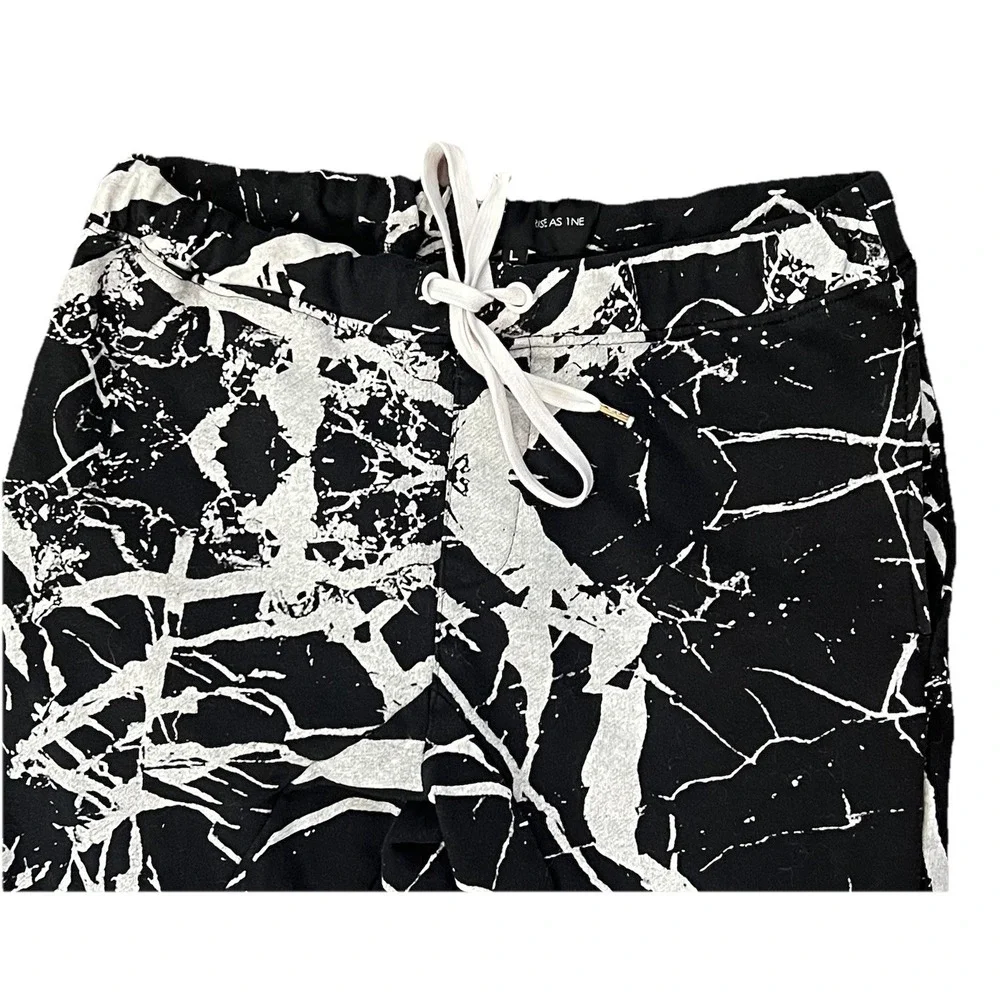 FRPLY Black Gray L Graphic All Over Print pants joggers Streetwear Skater Y2K‎ - Picture 4 of 10